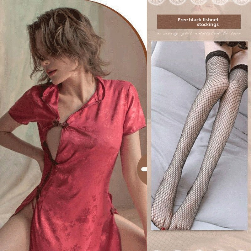Modified Cheongsam-style lingerie nightgown