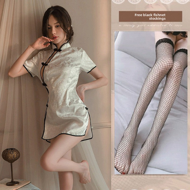 Modified Cheongsam-style lingerie nightgown
